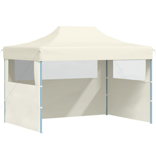 Professional Folding Party Tent with 3 Sidewalls 3x4 m Steel Cream