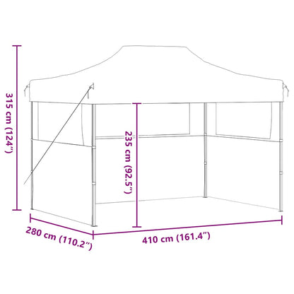 Professional Folding Party Tent with 3 Sidewalls 3x4 m Steel Cream