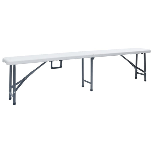 Patio Bench | Set of 2 | White, Black | Steel, HDPE | Large | Foldable