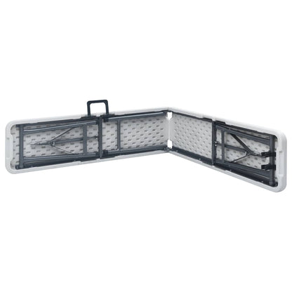 Patio Bench | Set of 2 | White, Black | Steel, HDPE | Large | Foldable