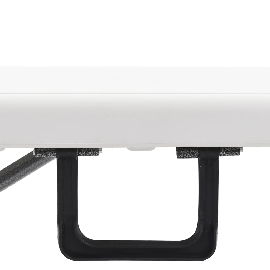 Patio Bench | Set of 2 | White, Black | Steel, HDPE | Large | Foldable