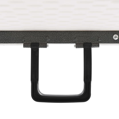 Garden Dining Set | White and black | Steel with powder coat, HDPE