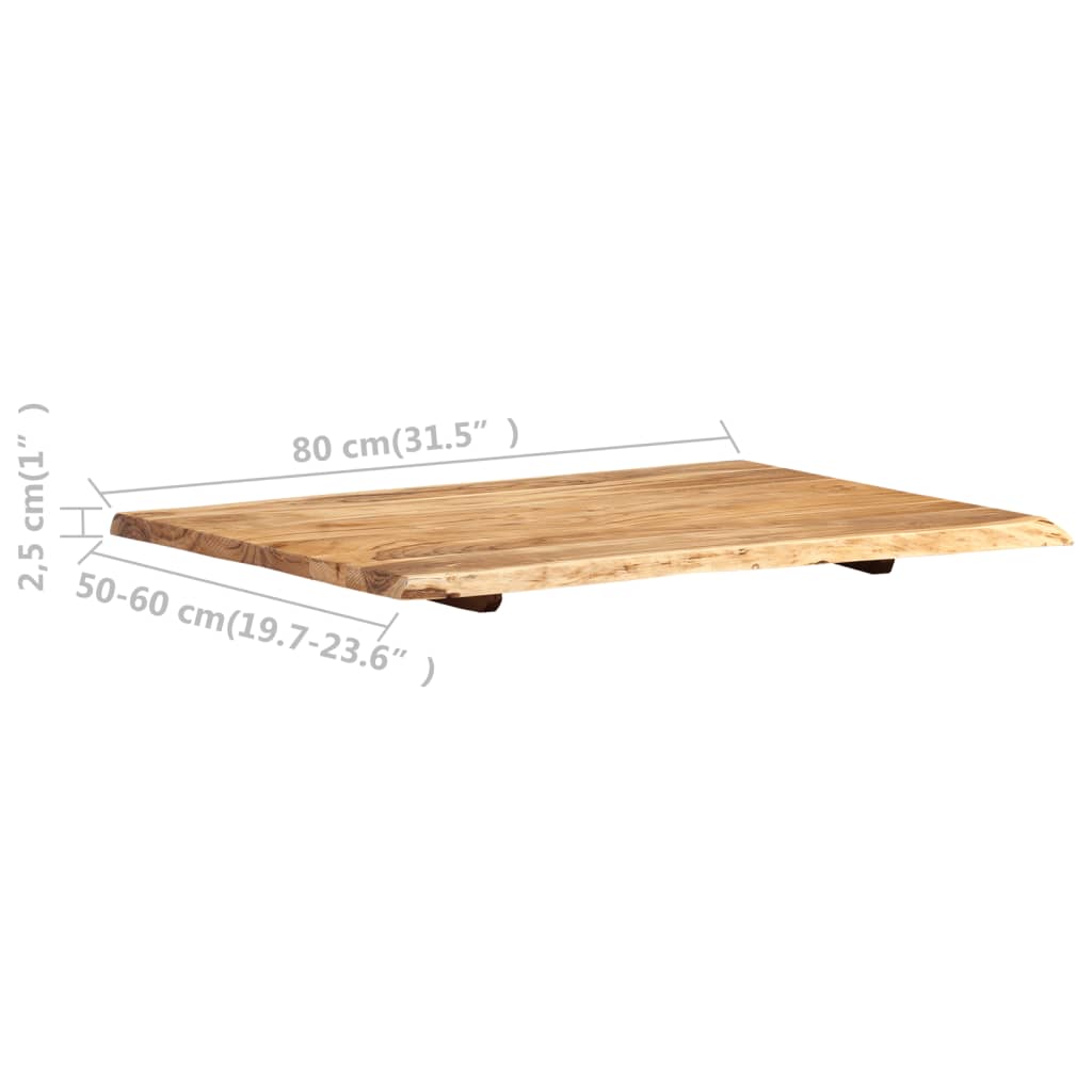 Table Top | Natural wood | Solid acacia wood | 80x | Durable | Table Top