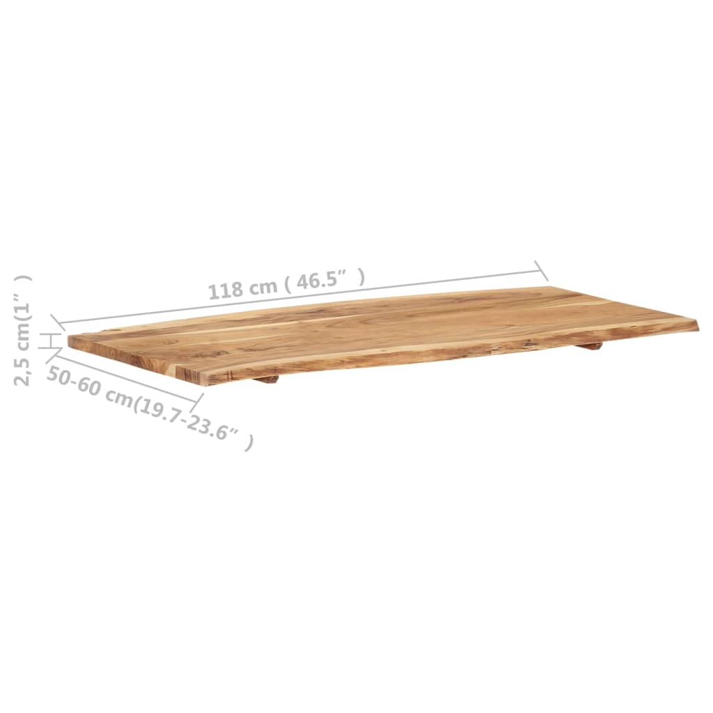 Table Top | Natural Wood | Solid acacia wood | 118 x 60 cm