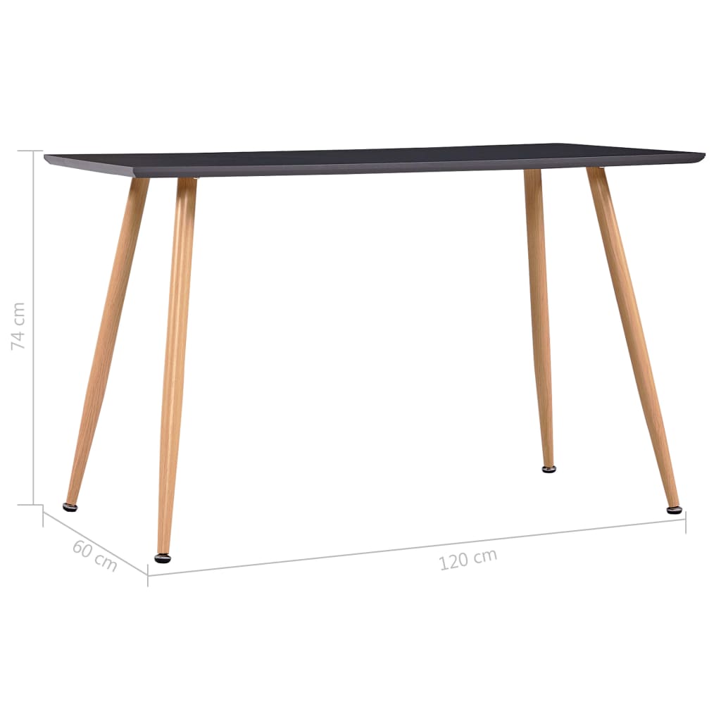 Dining Table Grey and Oak 120x60x74 cm MDF