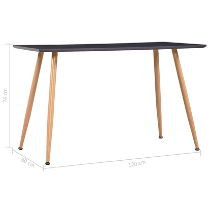Dining Table Grey and Oak 120x60x74 cm MDF