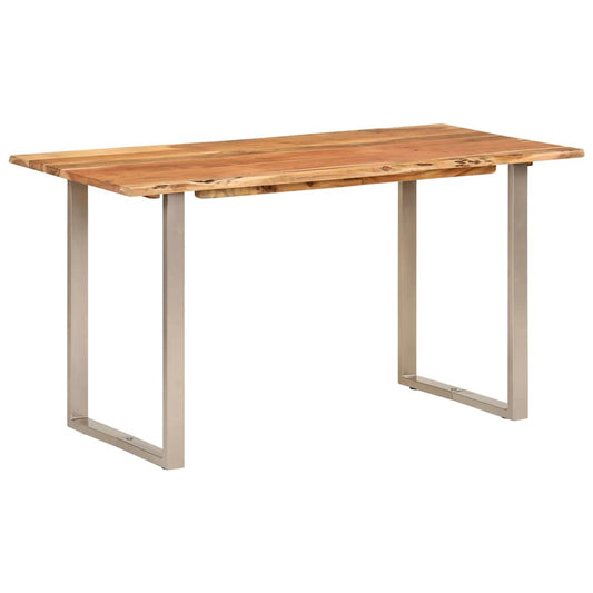 Dining Table | Natural Wood | Solid Acacia wood, Powder-coated steel