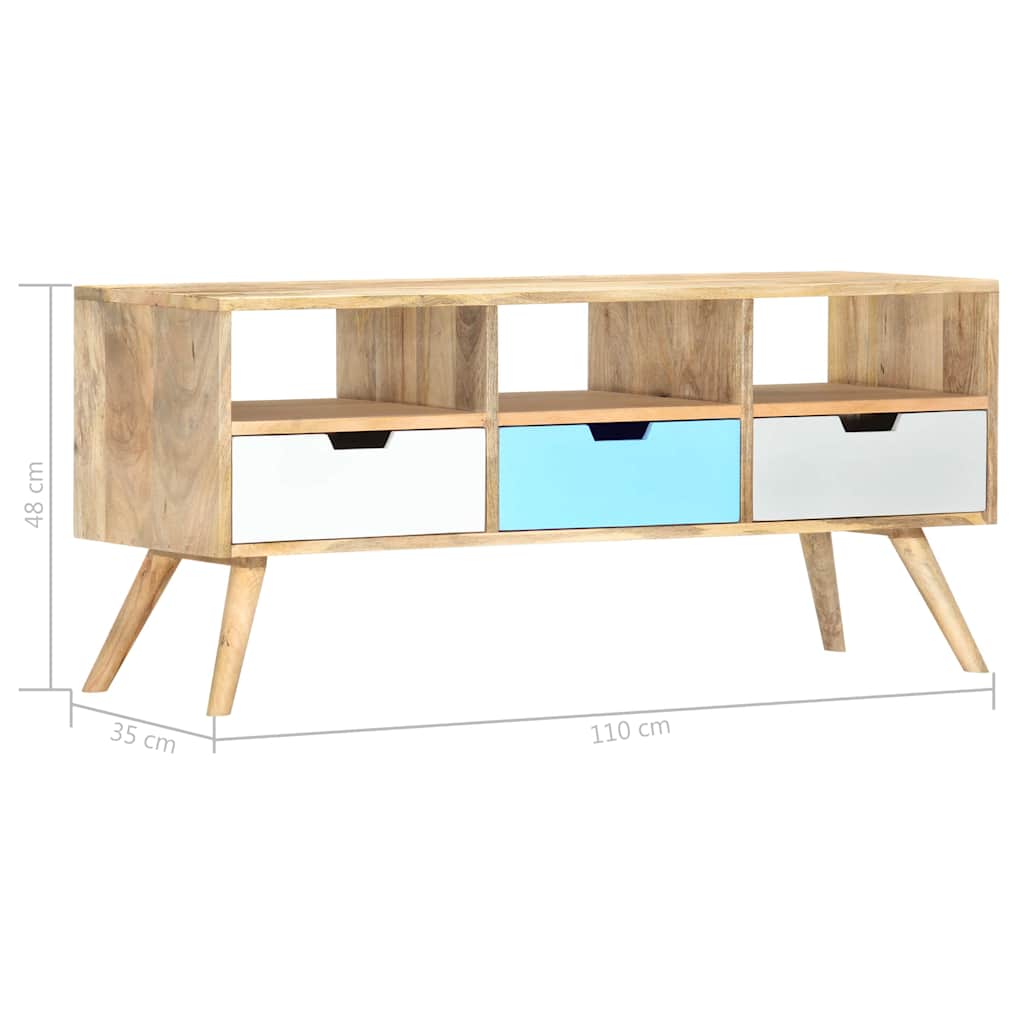 286484 vidaXL TV Cabinet 110x35x48 cm Solid Mango Wood