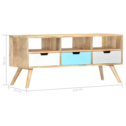 286484 vidaXL TV Cabinet 110x35x48 cm Solid Mango Wood