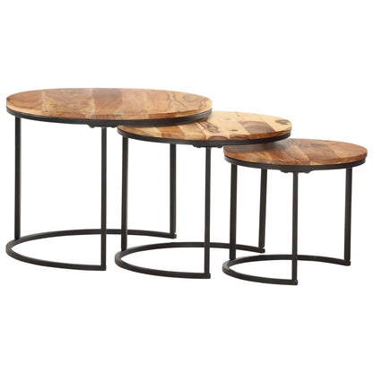 Nesting Tables 3 pcs Solid Acacia Wood