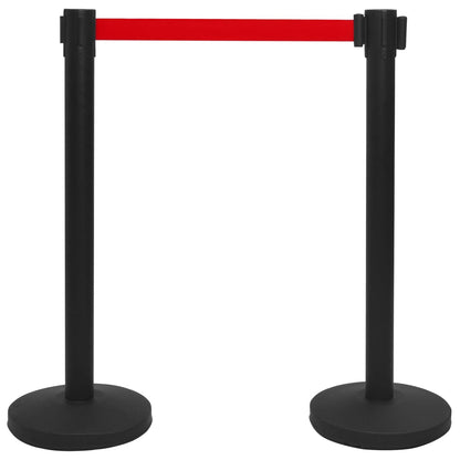 Stanchion with Belt Airport Barrier Steel Black