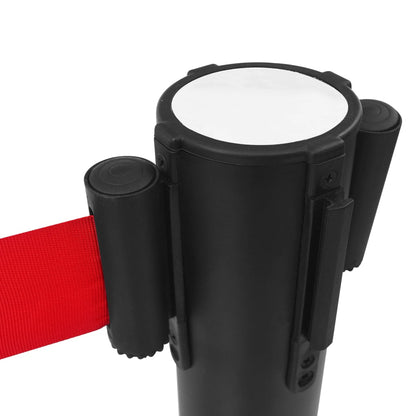Stanchion with Belt Airport Barrier Steel Black