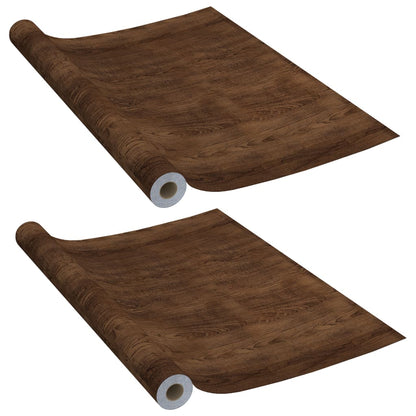 Adhesive Door Film | Set of 2 | Dark oak | PVC | 210x90 cm