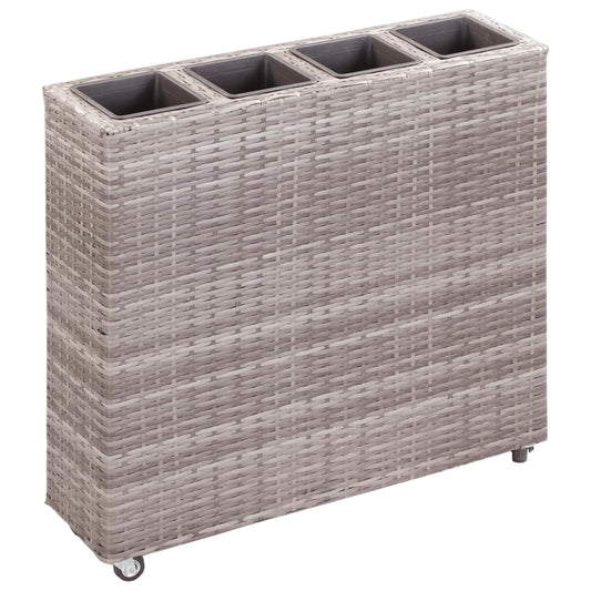 Garden Raised Bed | Grey | Poly rattan, plastic | 80x22x79 cm