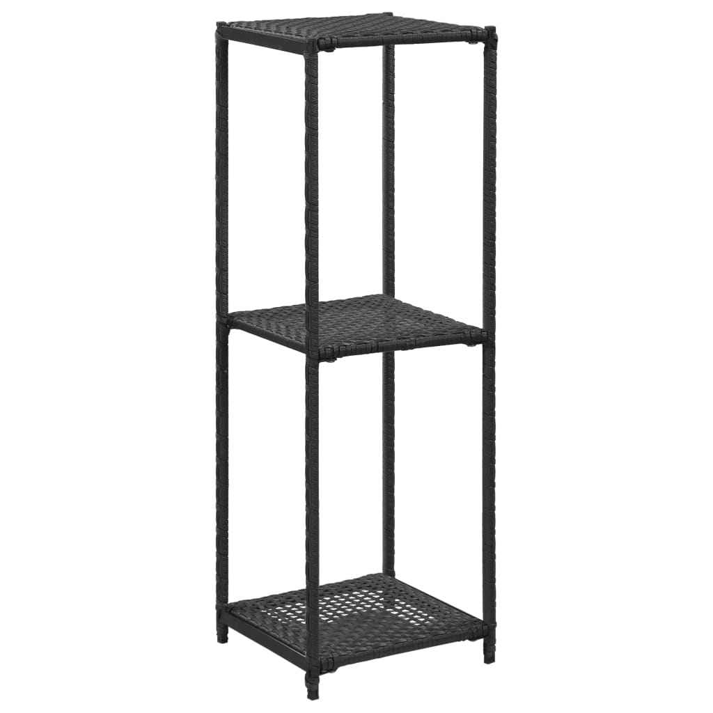 Storage Shelf Black 30x30x90 cm Poly Rattan