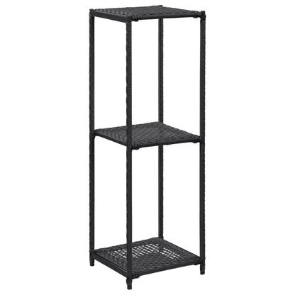 Storage Shelf Black 30x30x90 cm Poly Rattan