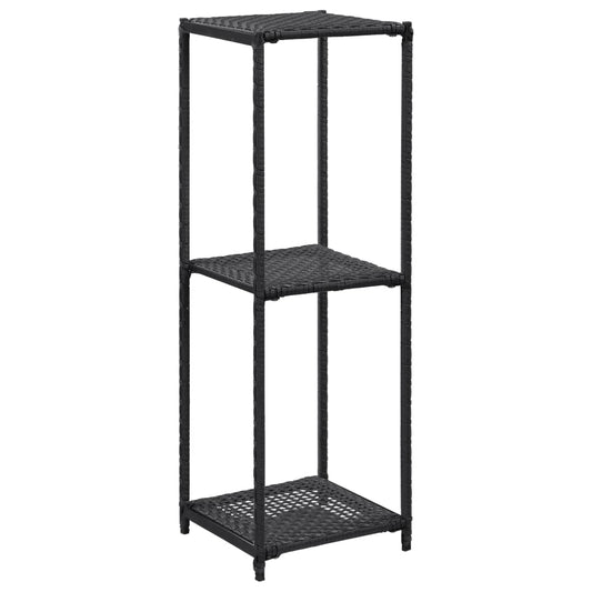 Storage Shelf Black 30x30x90 cm Poly Rattan