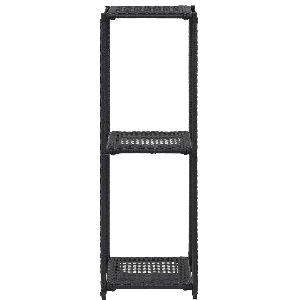 Storage Shelf Black 30x30x90 cm Poly Rattan
