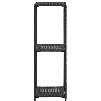 Storage Shelf Black 30x30x90 cm Poly Rattan