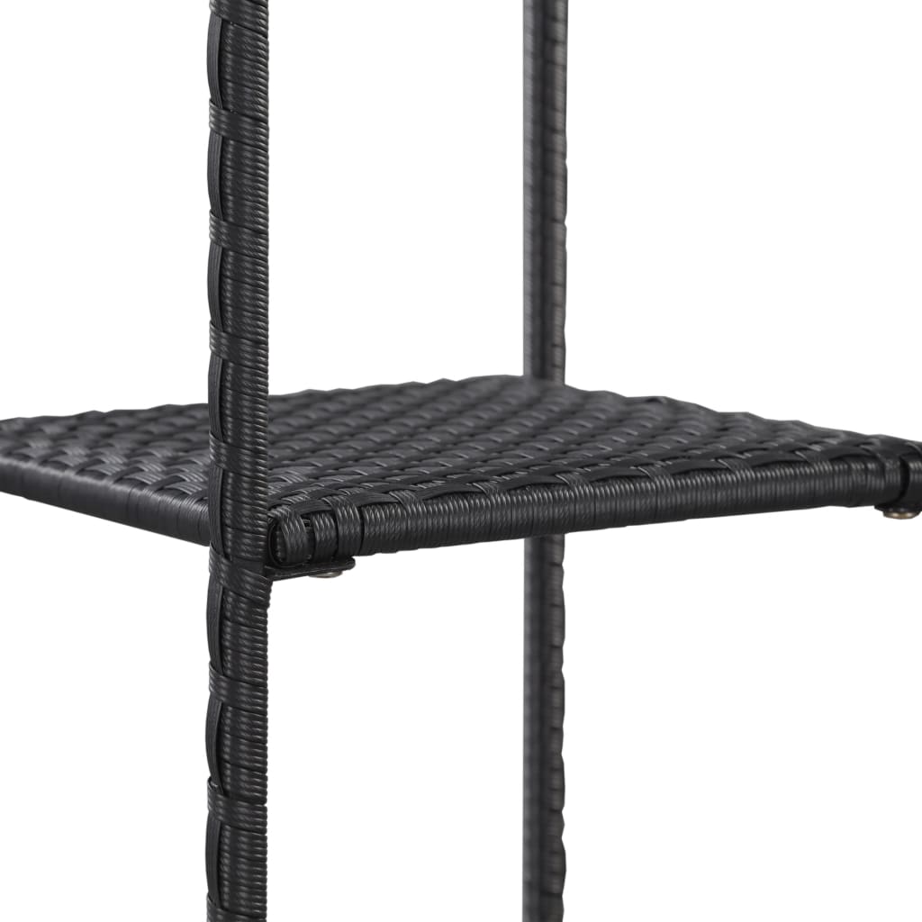 Storage Shelf Black 30x30x90 cm Poly Rattan