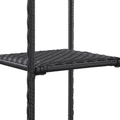 Storage Shelf Black 30x30x90 cm Poly Rattan