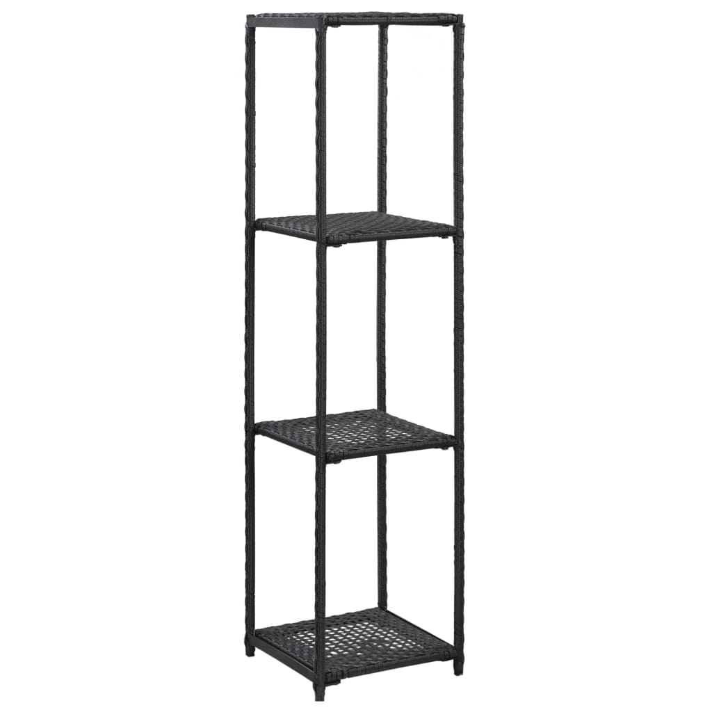 Storage Shelf | Black | Poly Rattan | 30x30x120 cm | Storage Shelf