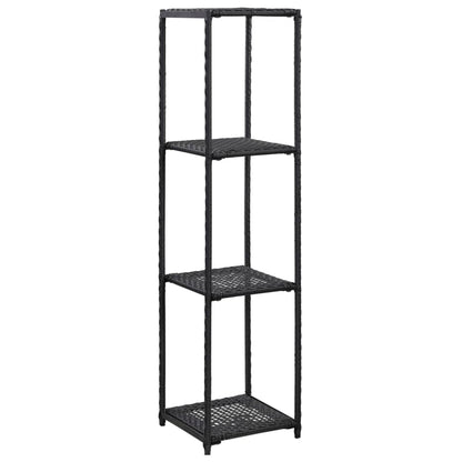Storage Shelf | Black | Poly Rattan | 30x30x120 cm | Storage Shelf