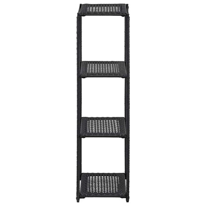 Storage Shelf | Black | Poly Rattan | 30x30x120 cm | Storage Shelf