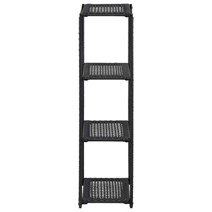 46974 vidaXL Storage Shelf Black 30x30x120 cm Poly Rattan
