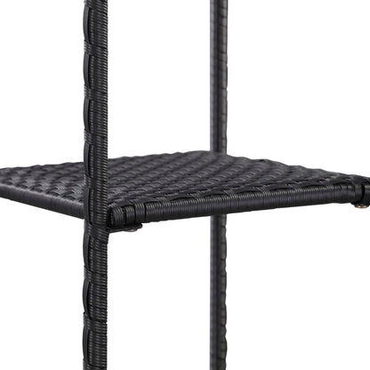 Storage Shelf | Black | Poly Rattan | 30x30x120 cm | Storage Shelf