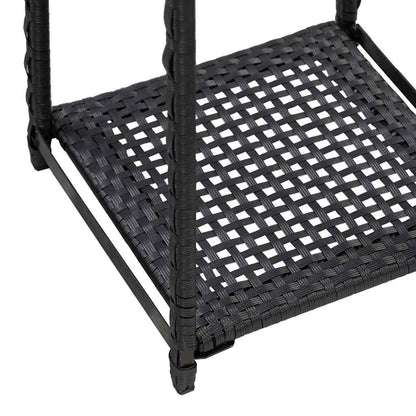 Storage Shelf | Black | Poly Rattan | 30x30x120 cm | Storage Shelf