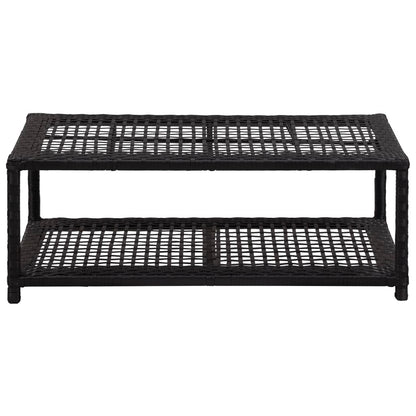 Shoe Bench Black 80x40x30 cm Poly Rattan