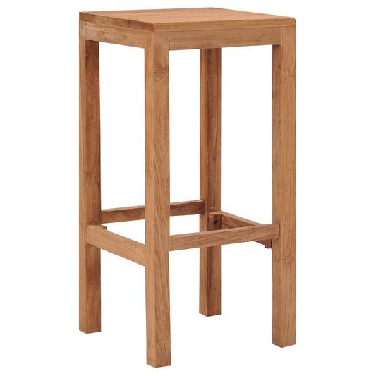 Bar Stool | Set of 4 | Natural Wood | Solid Teak Wood | Durable