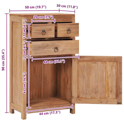 287237 vidaXL Sideboard 50x30x90 cm Solid Teak Wood