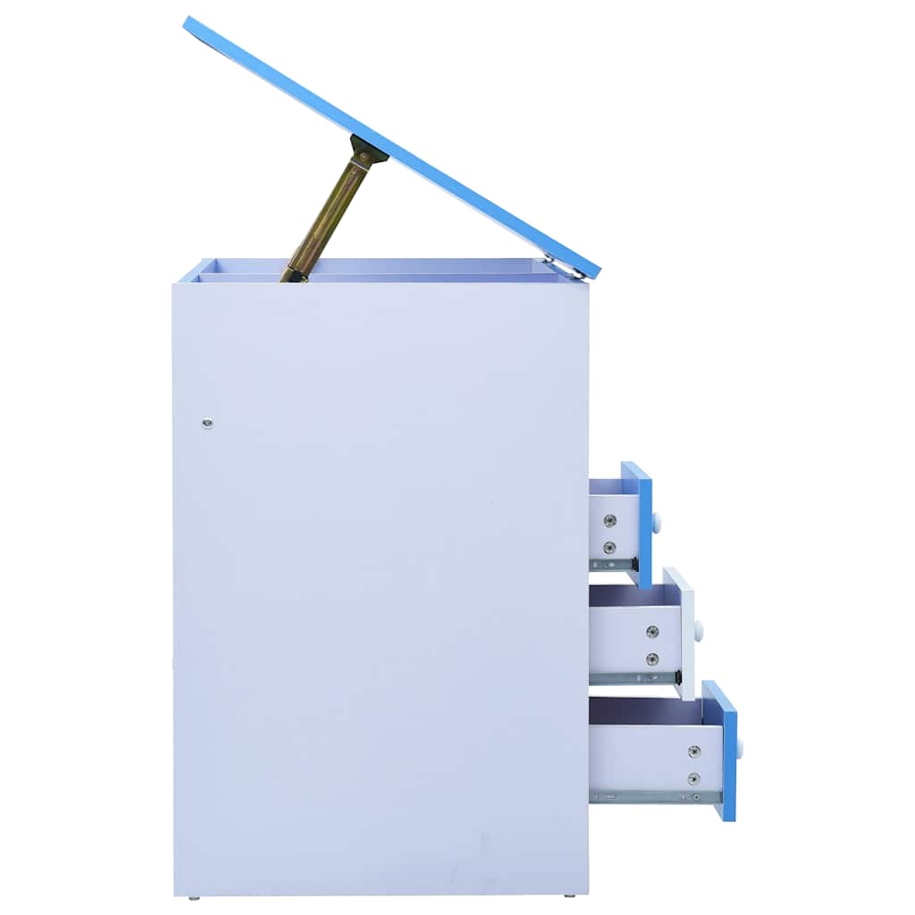 287446 vidaXL Children Drawing Study Desk Tiltable Blue and White