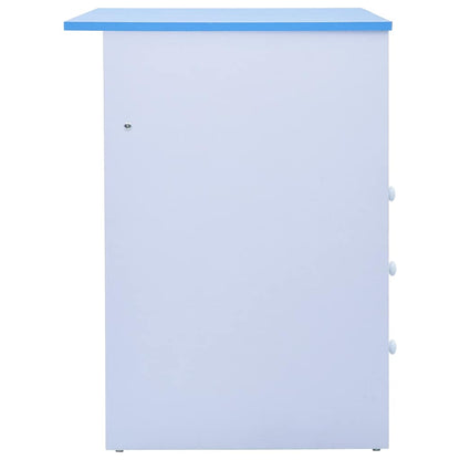 287446 vidaXL Children Drawing Study Desk Tiltable Blue and White