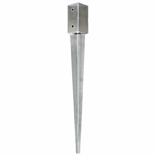 145403 vidaXL Ground Spikes 12 pcs Silver 7x7x75 cm Galvanised Steel