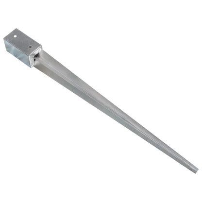 Ground Spikes 6 pcs Silver 7x7x90 cm Galvanised Steel