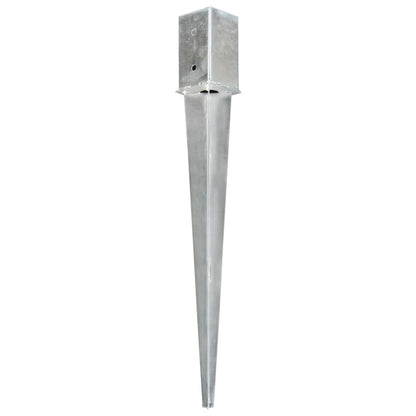 Ground Spikes 6 pcs Silver 8x8x76 cm Galvanised Steel