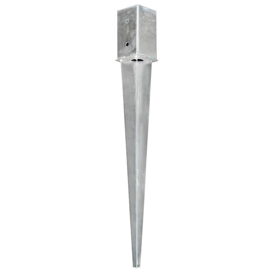 145408 vidaXL Ground Spikes 6 pcs Silver 8x8x76 cm Galvanised Steel