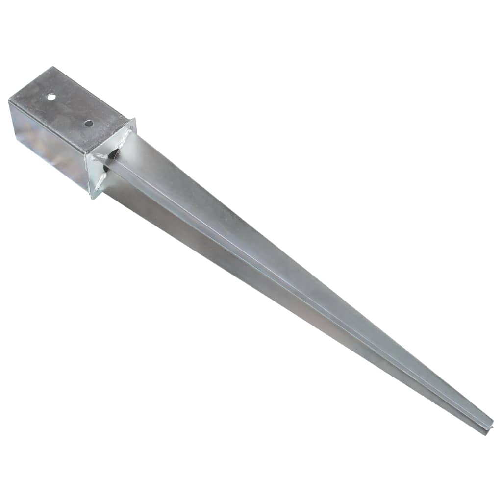 Ground Spikes 12 pcs Silver 8x8x76 cm Galvanised Steel