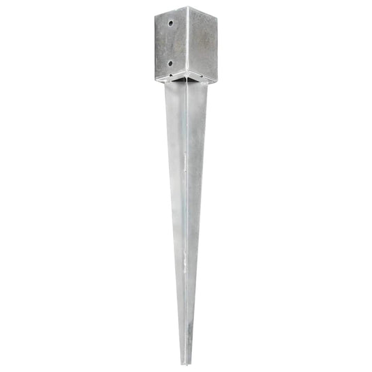 145414 vidaXL Ground Spikes 6 pcs Silver 9x9x75 cm Galvanised Steel