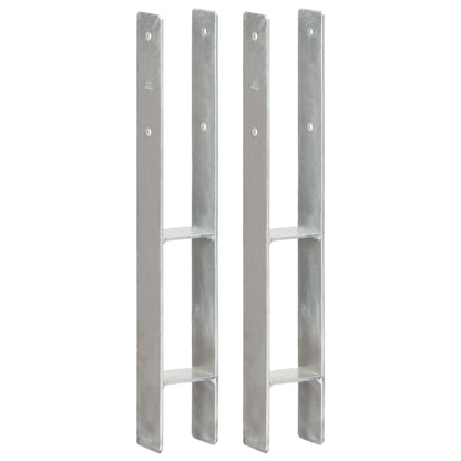Fence Anchors 2 pcs Silver 8x6x60 cm Galvanised Steel