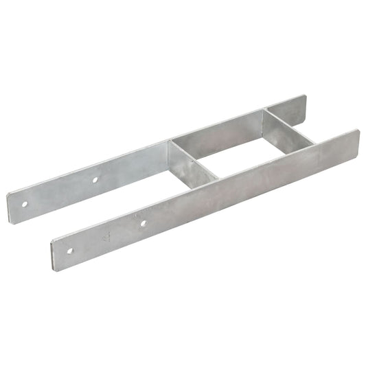 145309 vidaXL Fence Anchors 6 pcs Silver 14x6x60 cm Galvanised Steel