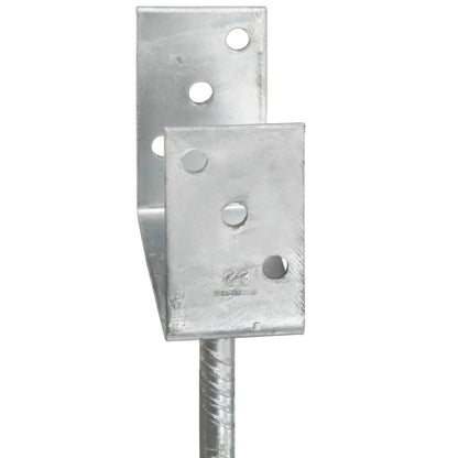 Fence Anchors 6 pcs Silver 7x6x30 cm Galvanised Steel