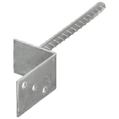 Fence Anchors 12 pcs Silver 8x6x30 cm Galvanised Steel