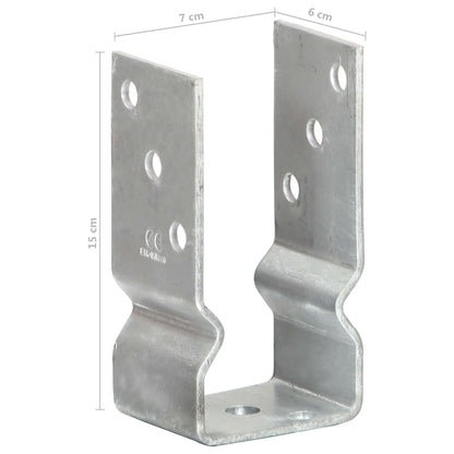 Fence Anchors 12 pcs Silver 7x6x15 cm Galvanised Steel