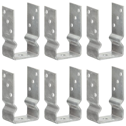 Fence Anchors 6 pcs Silver 8x6x15 cm Galvanised Steel