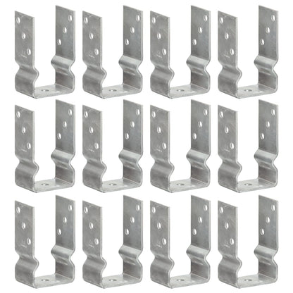 Fence Anchors 12 pcs Silver 8x6x15 cm Galvanised Steel