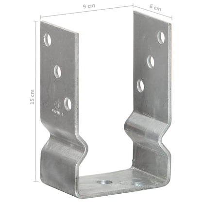 Fence Anchors 12 pcs Silver 9x6x15 cm Galvanised Steel